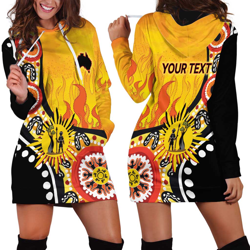 Australia Bushfire Aboriginal Personalised Hoodie Dress Bush Fire Dreaming - Aussie Hoodie