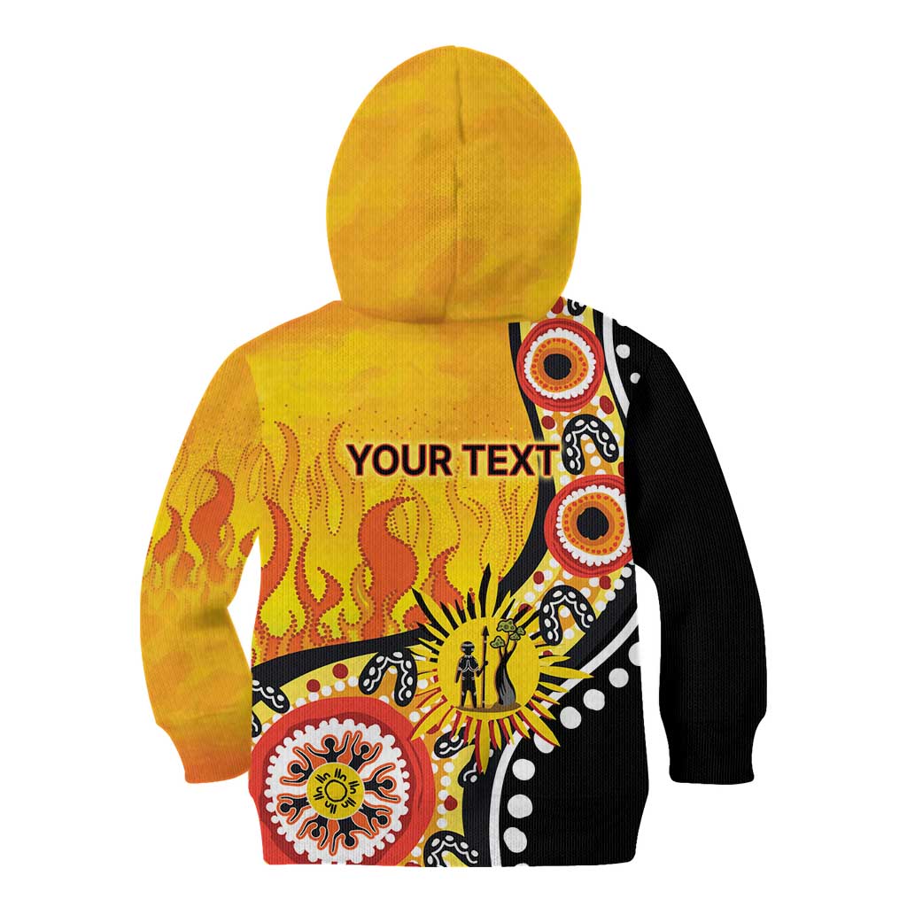 Australia Bushfire Aboriginal Personalised Kid Hoodie Bush Fire Dreaming - Aussie Hoodie