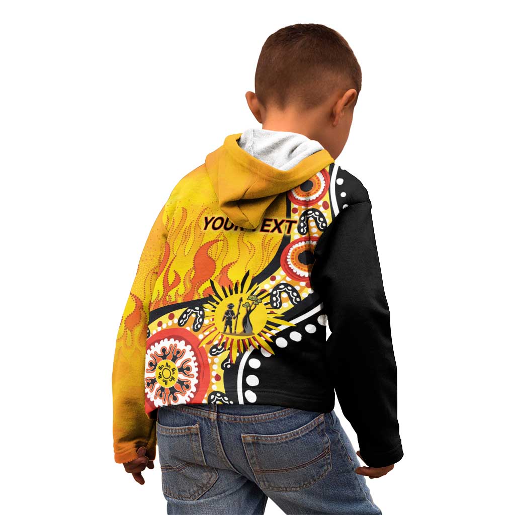 Australia Bushfire Aboriginal Personalised Kid Hoodie Bush Fire Dreaming - Aussie Hoodie