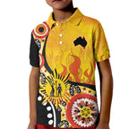 Australia Bushfire Aboriginal Personalised Kid Polo Shirt Bush Fire Dreaming - Aussie Hoodie