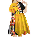 Australia Bushfire Aboriginal Personalised Kid Short Sleeve Dress Bush Fire Dreaming - Aussie Hoodie