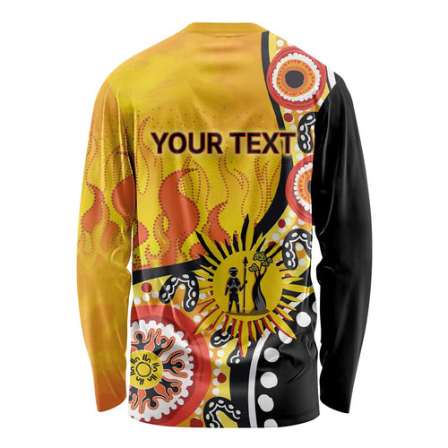 Australia Bushfire Aboriginal Personalised Long Sleeve Shirt Bush Fire Dreaming - Aussie Hoodie
