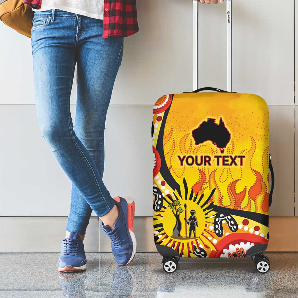 Australia Bushfire Aboriginal Personalised Luggage Cover Bush Fire Dreaming - Aussie Hoodie