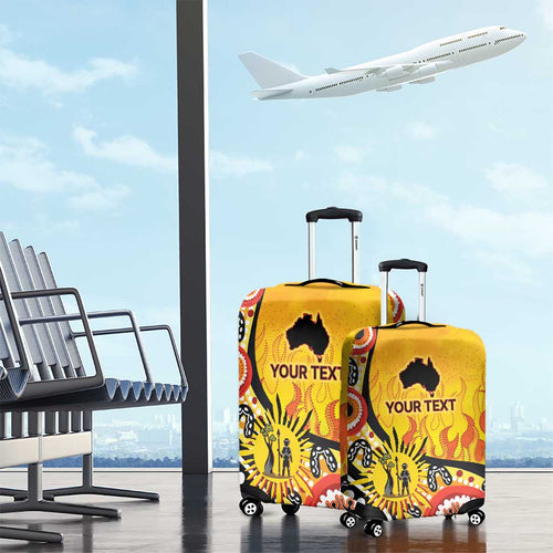 Australia Bushfire Aboriginal Personalised Luggage Cover Bush Fire Dreaming - Aussie Hoodie