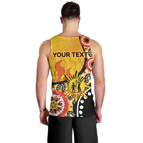 Australia Bushfire Aboriginal Personalised Men Tank Top Bush Fire Dreaming - Aussie Hoodie