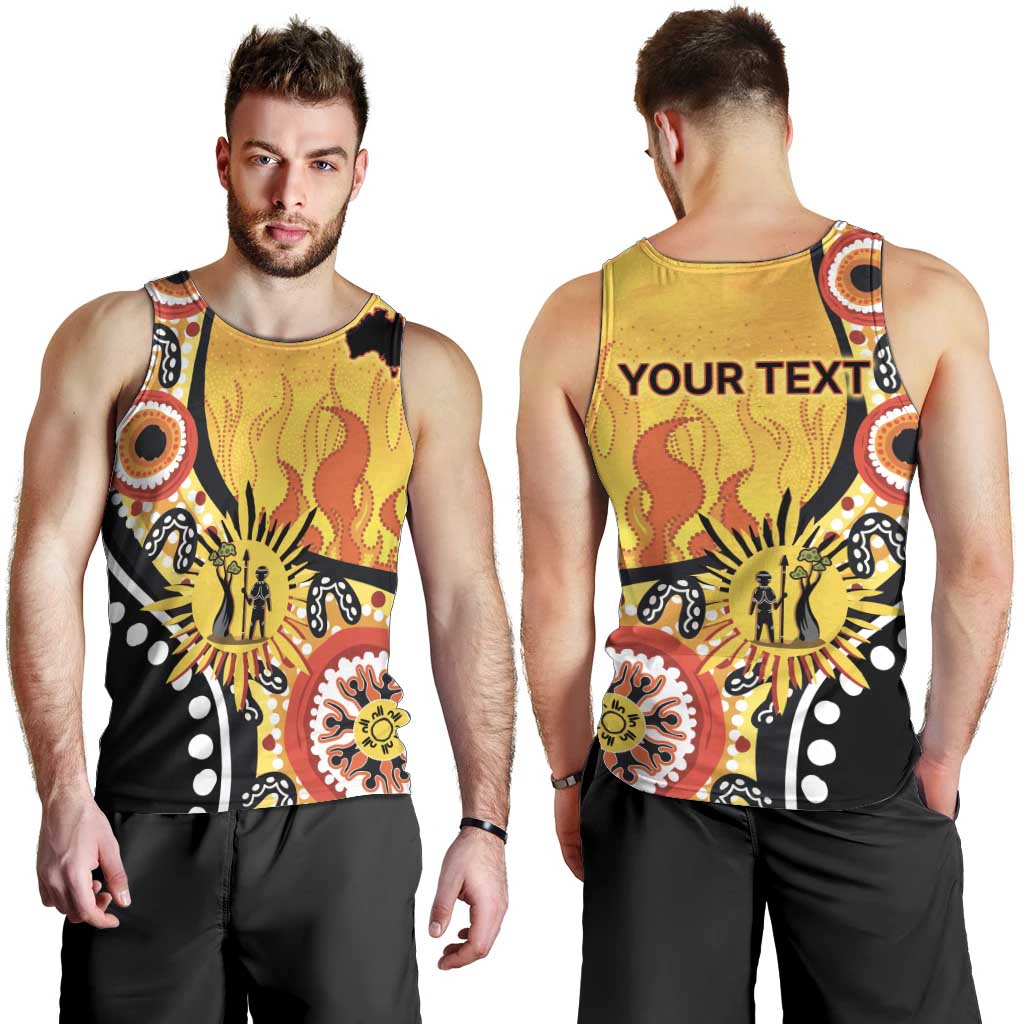 Australia Bushfire Aboriginal Personalised Men Tank Top Bush Fire Dreaming - Aussie Hoodie