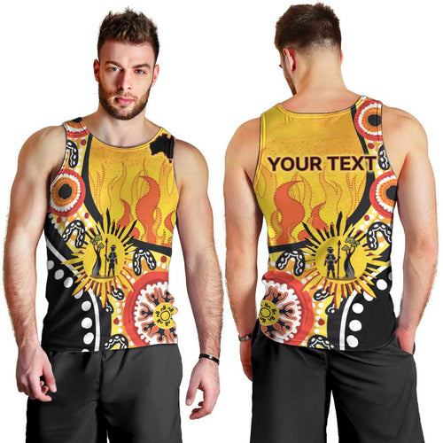 Australia Bushfire Aboriginal Personalised Men Tank Top Bush Fire Dreaming - Aussie Hoodie