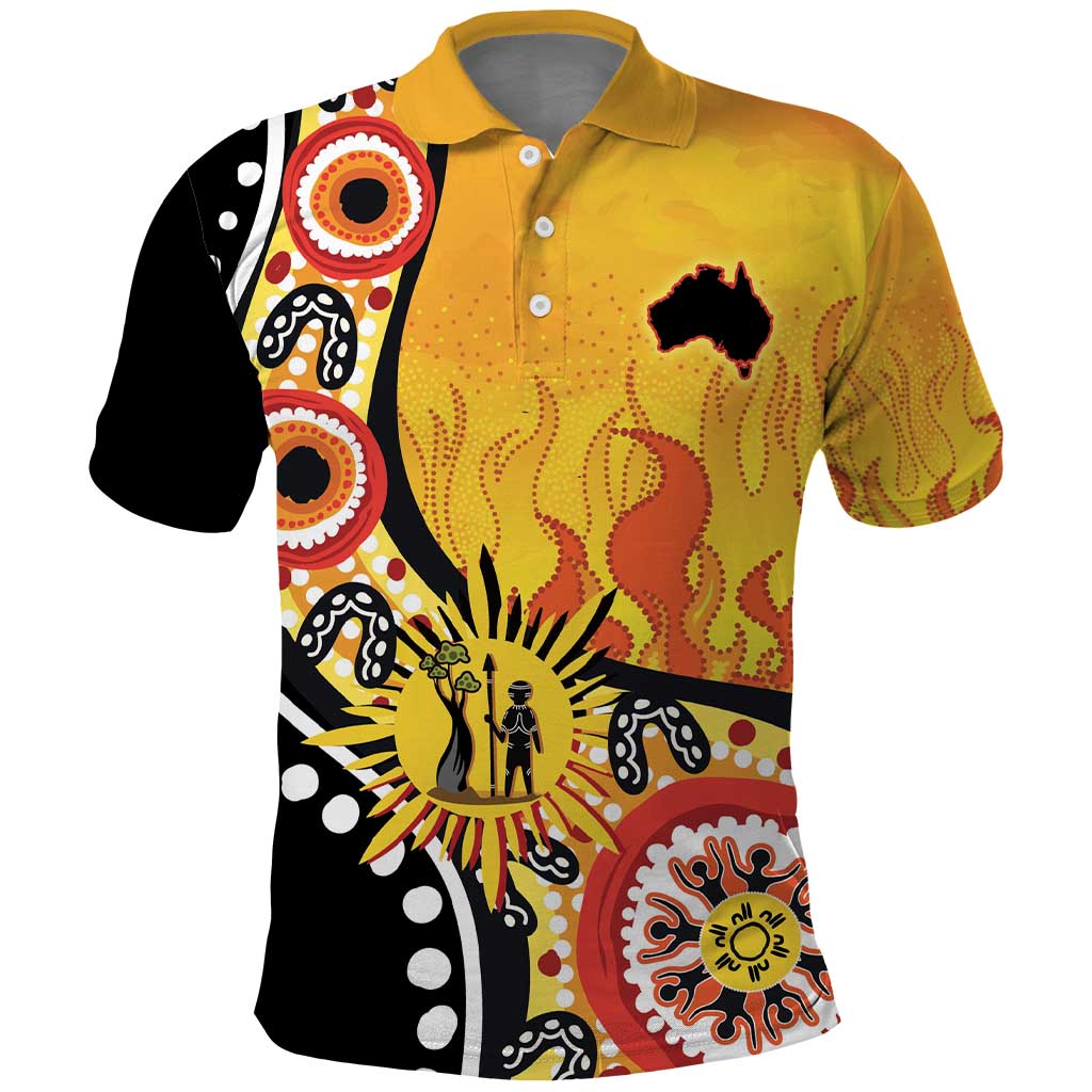 Australia Bushfire Aboriginal Personalised Polo Shirt Bush Fire Dreaming - Aussie Hoodie