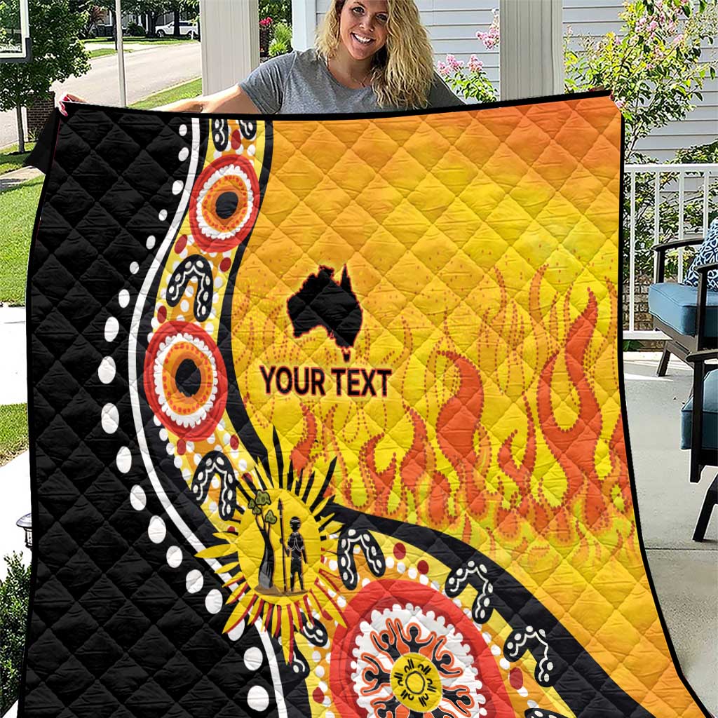 Australia Bushfire Aboriginal Personalised Quilt Bush Fire Dreaming - Aussie Hoodie