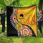 Australia Bushfire Aboriginal Personalised Quilt Bush Fire Dreaming - Aussie Hoodie