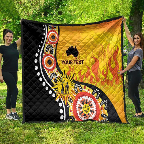Australia Bushfire Aboriginal Personalised Quilt Bush Fire Dreaming - Aussie Hoodie