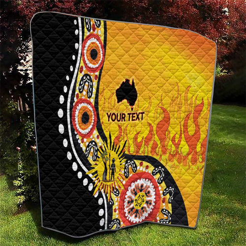 Australia Bushfire Aboriginal Personalised Quilt Bush Fire Dreaming - Aussie Hoodie