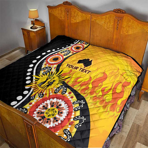 Australia Bushfire Aboriginal Personalised Quilt Bush Fire Dreaming - Aussie Hoodie