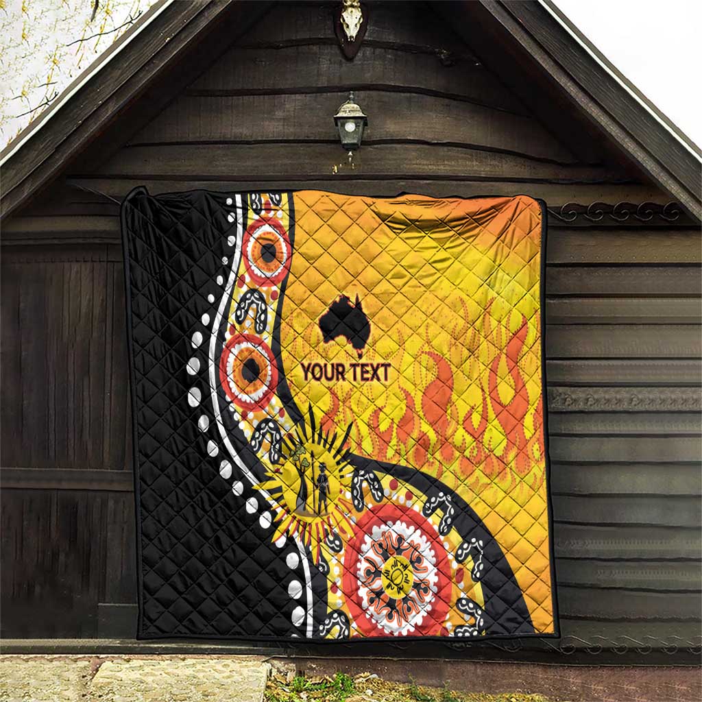 Australia Bushfire Aboriginal Personalised Quilt Bush Fire Dreaming - Aussie Hoodie