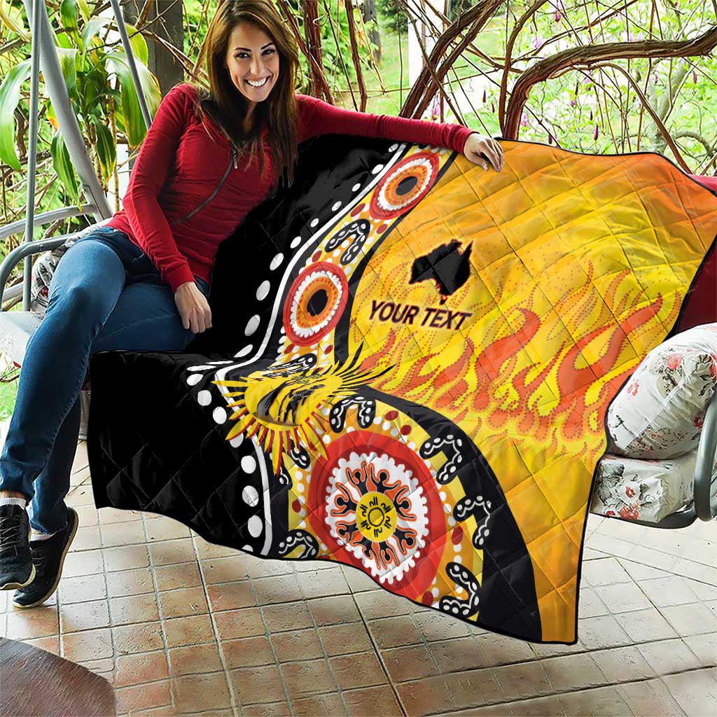 Australia Bushfire Aboriginal Personalised Quilt Bush Fire Dreaming - Aussie Hoodie
