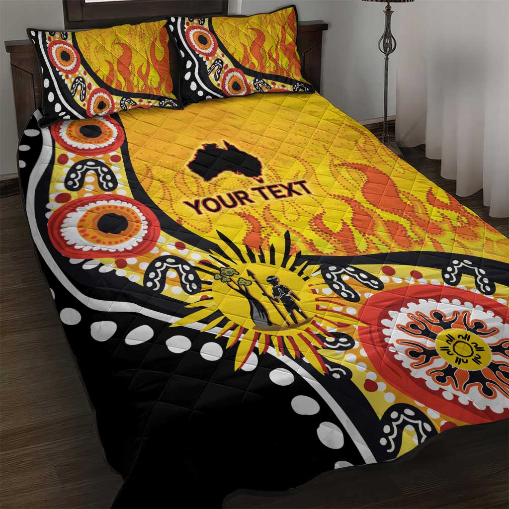 Australia Bushfire Aboriginal Personalised Quilt Bed Set Bush Fire Dreaming - Aussie Hoodie