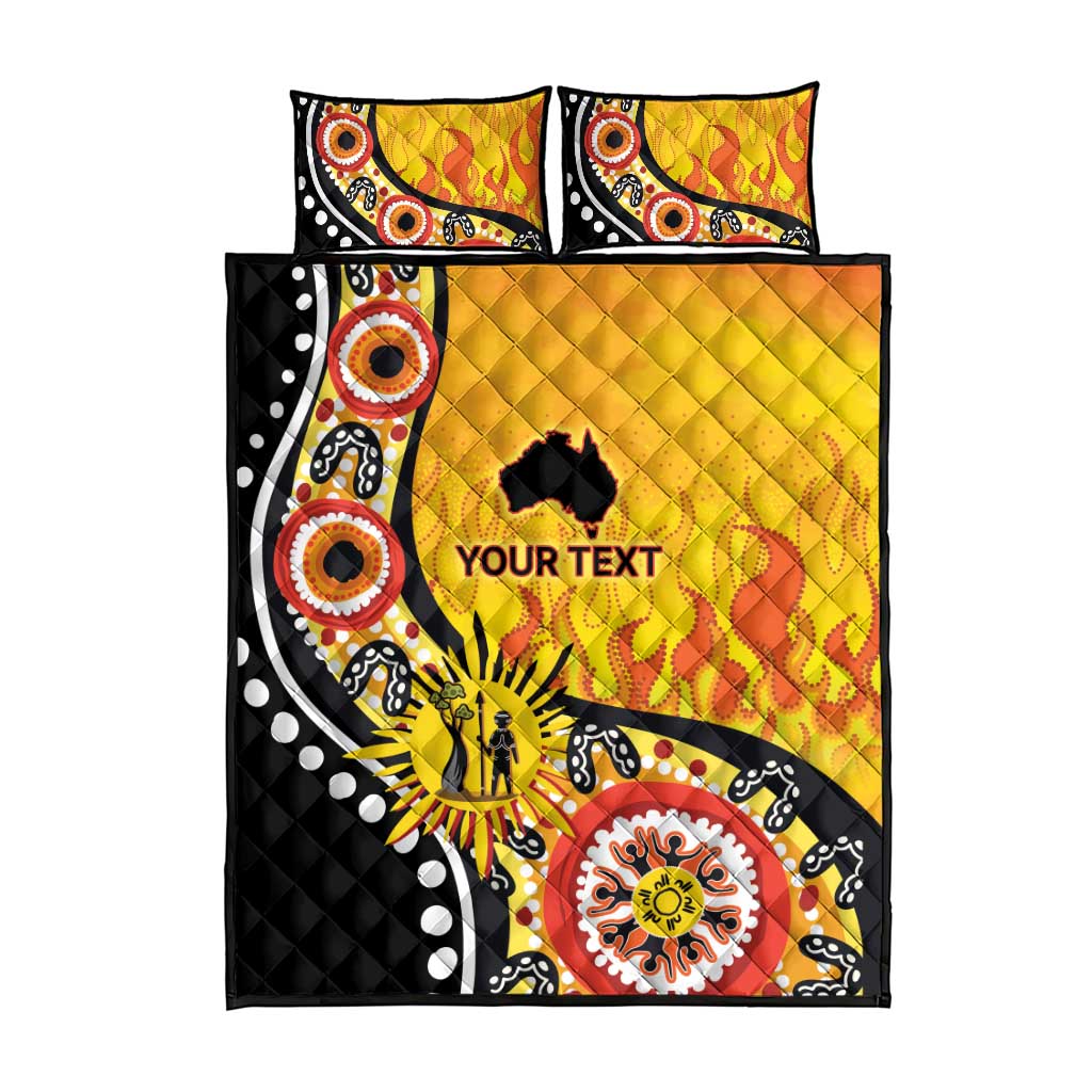 Australia Bushfire Aboriginal Personalised Quilt Bed Set Bush Fire Dreaming - Aussie Hoodie
