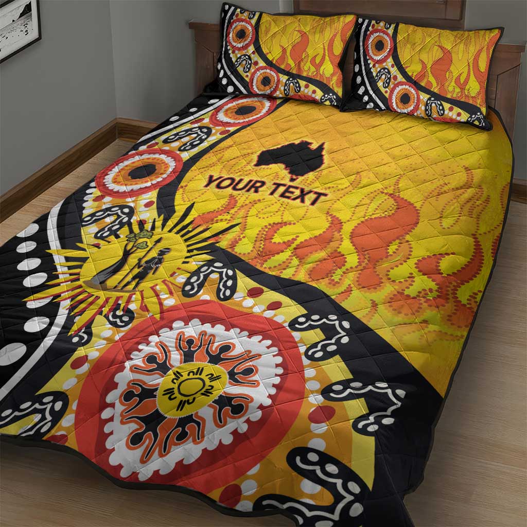 Australia Bushfire Aboriginal Personalised Quilt Bed Set Bush Fire Dreaming - Aussie Hoodie