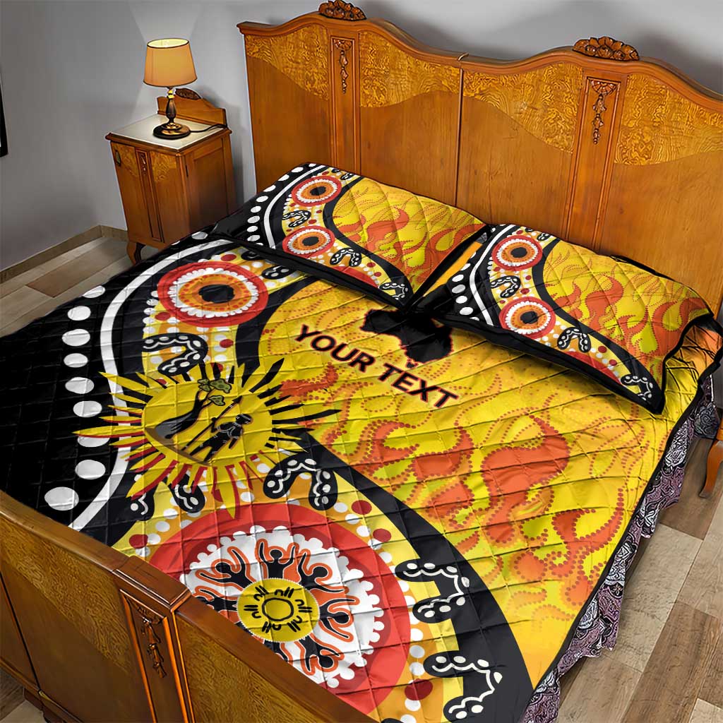 Australia Bushfire Aboriginal Personalised Quilt Bed Set Bush Fire Dreaming - Aussie Hoodie
