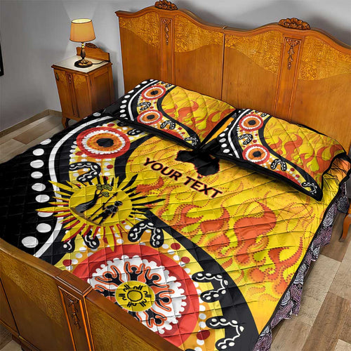 Australia Bushfire Aboriginal Personalised Quilt Bed Set Bush Fire Dreaming - Aussie Hoodie