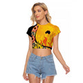 Australia Bushfire Aboriginal Personalised Raglan Cropped T Shirt Bush Fire Dreaming - Aussie Hoodie