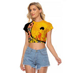 Australia Bushfire Aboriginal Personalised Raglan Cropped T Shirt Bush Fire Dreaming - Aussie Hoodie