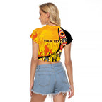 Australia Bushfire Aboriginal Personalised Raglan Cropped T Shirt Bush Fire Dreaming - Aussie Hoodie