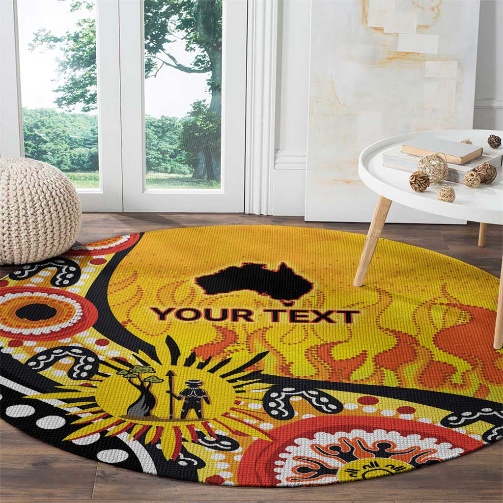 Australia Bushfire Aboriginal Personalised Round Carpet Bush Fire Dreaming - Aussie Hoodie