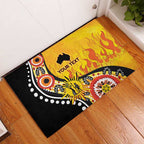 Australia Bushfire Aboriginal Personalised Rubber Doormat Bush Fire Dreaming - Aussie Hoodie