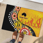 Australia Bushfire Aboriginal Personalised Rubber Doormat Bush Fire Dreaming - Aussie Hoodie