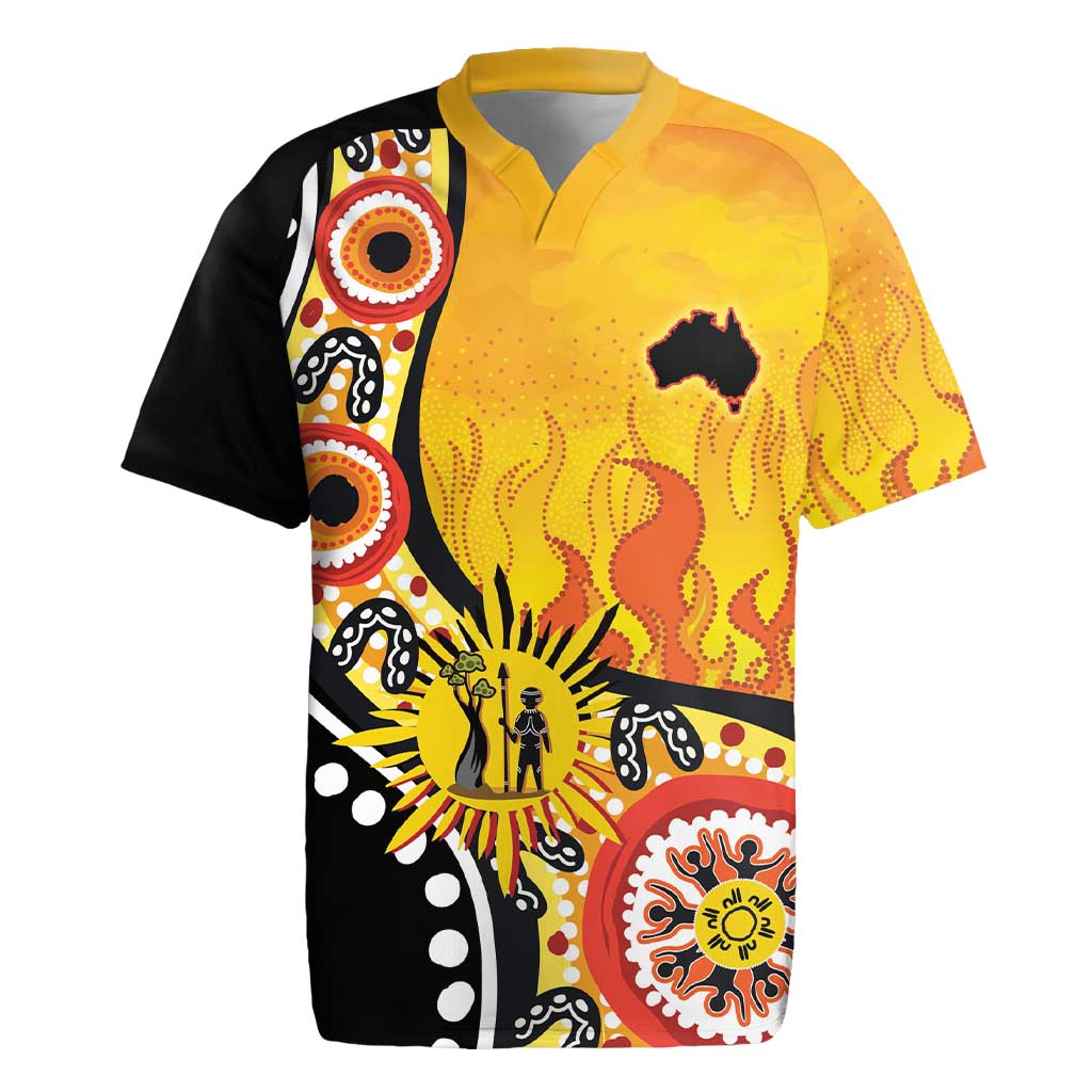 Australia Bushfire Aboriginal Personalised Rugby Jersey Bush Fire Dreaming - Aussie Hoodie