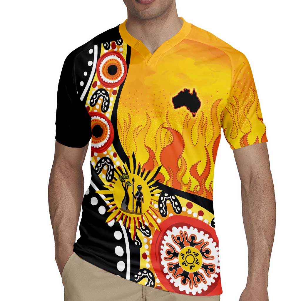Australia Bushfire Aboriginal Personalised Rugby Jersey Bush Fire Dreaming - Aussie Hoodie