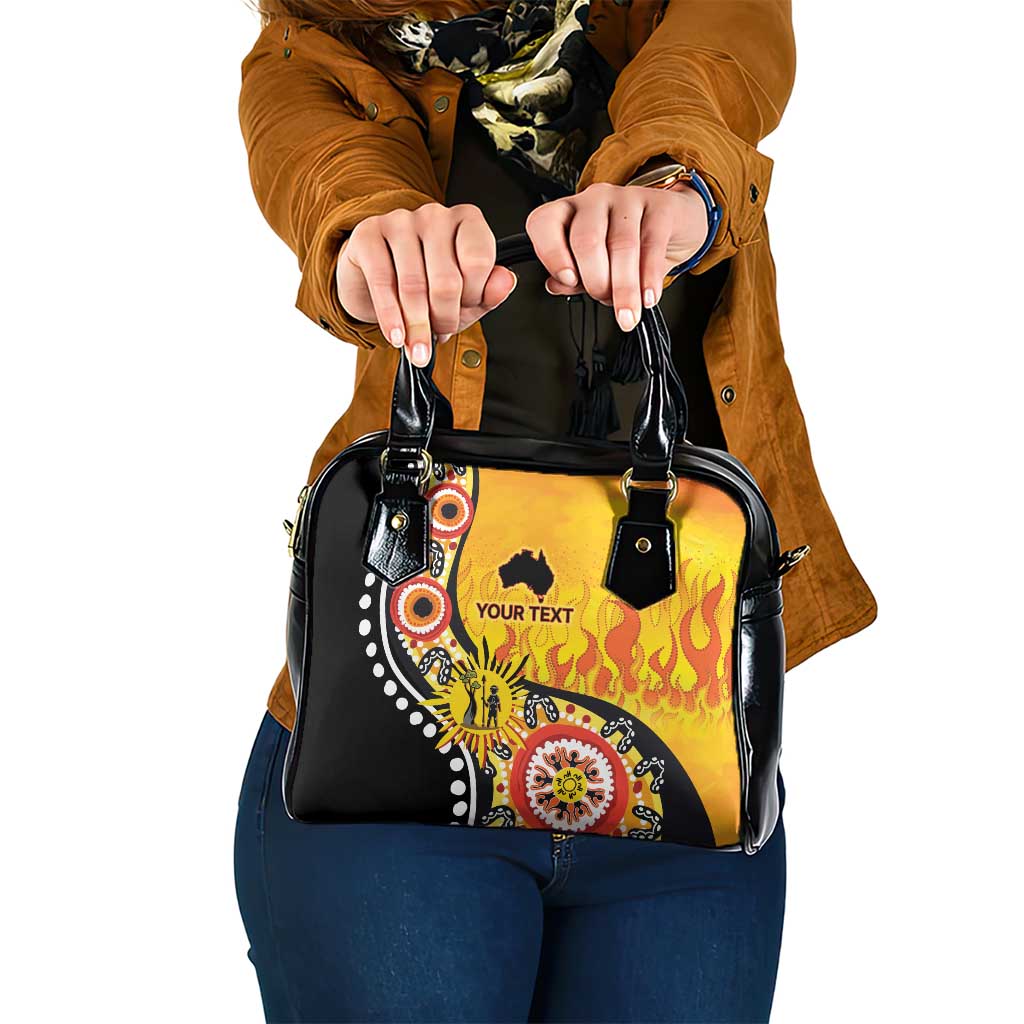 Australia Bushfire Aboriginal Personalised Shoulder Handbag Bush Fire Dreaming - Aussie Hoodie