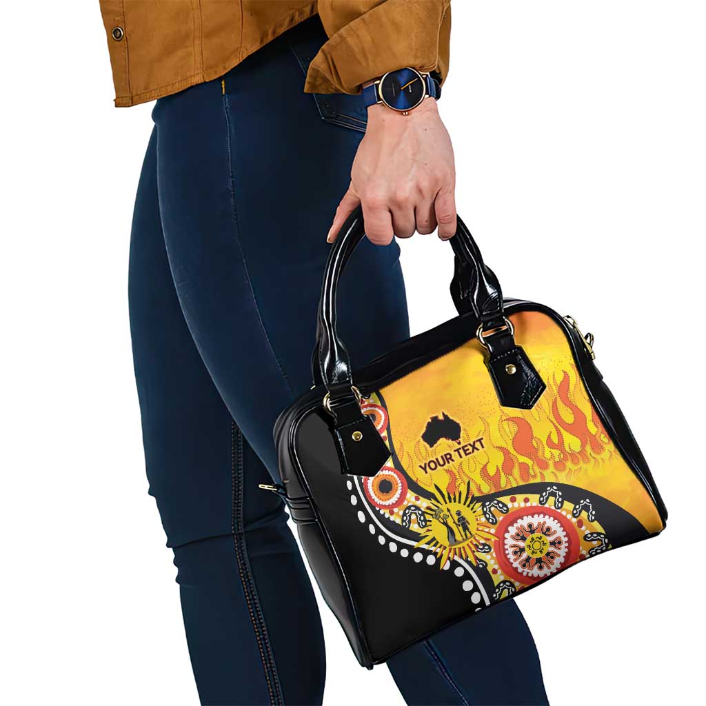 Australia Bushfire Aboriginal Personalised Shoulder Handbag Bush Fire Dreaming - Aussie Hoodie