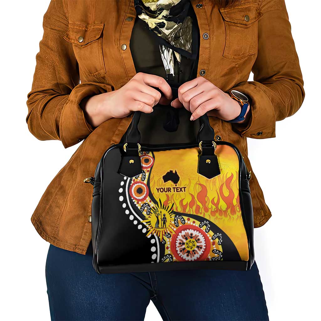 Australia Bushfire Aboriginal Personalised Shoulder Handbag Bush Fire Dreaming - Aussie Hoodie