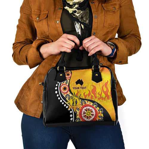 Australia Bushfire Aboriginal Personalised Shoulder Handbag Bush Fire Dreaming - Aussie Hoodie