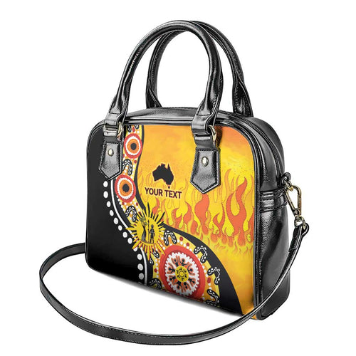 Australia Bushfire Aboriginal Personalised Shoulder Handbag Bush Fire Dreaming - Aussie Hoodie