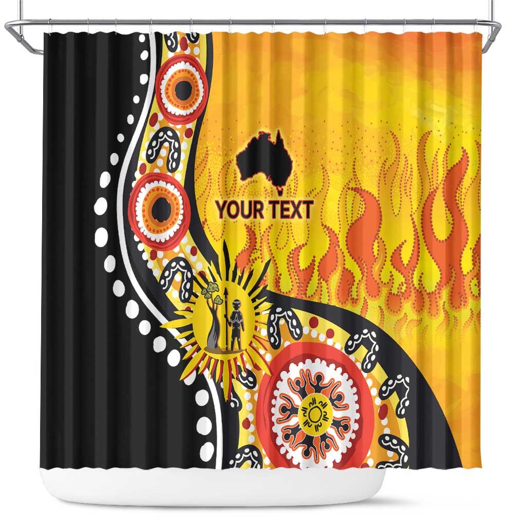 Australia Bushfire Aboriginal Personalised Shower Curtain Bush Fire Dreaming - Aussie Hoodie