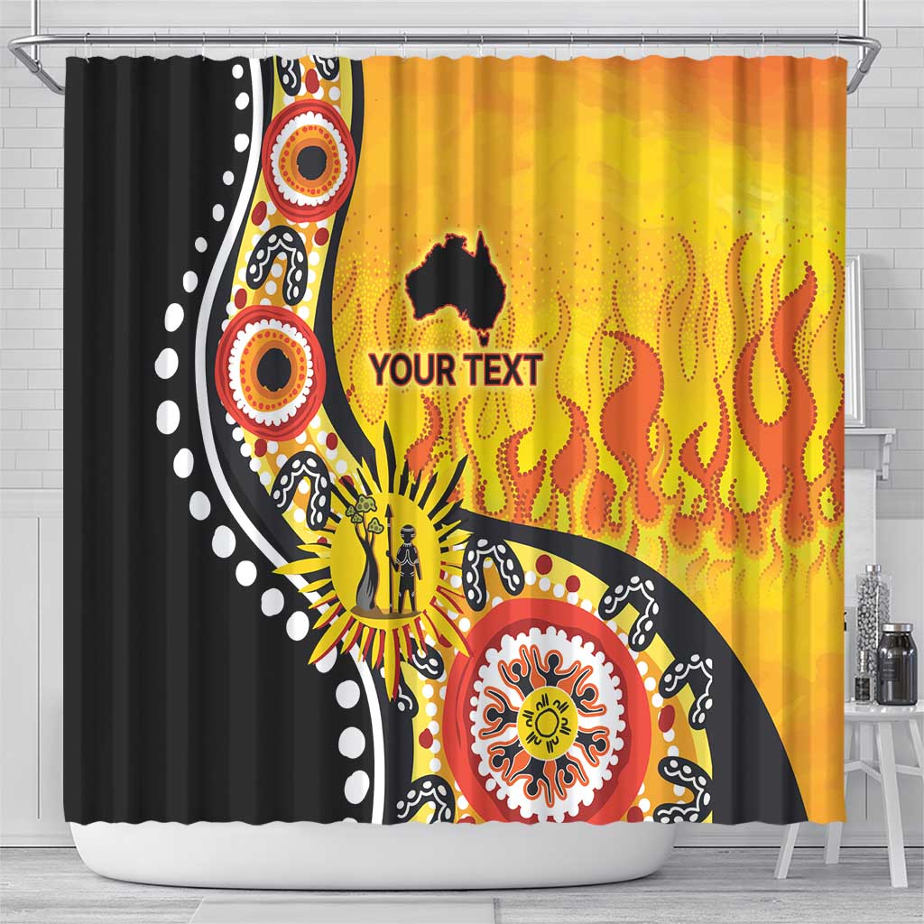 Australia Bushfire Aboriginal Personalised Shower Curtain Bush Fire Dreaming - Aussie Hoodie