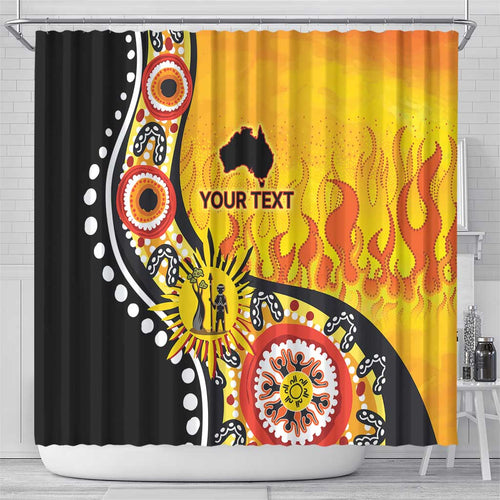 Australia Bushfire Aboriginal Personalised Shower Curtain Bush Fire Dreaming - Aussie Hoodie