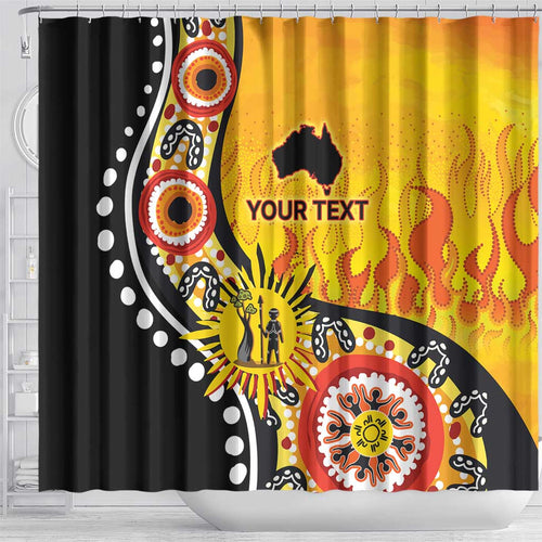 Australia Bushfire Aboriginal Personalised Shower Curtain Bush Fire Dreaming - Aussie Hoodie