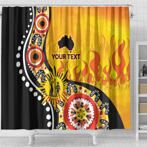 Australia Bushfire Aboriginal Personalised Shower Curtain Bush Fire Dreaming - Aussie Hoodie