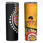 Australia Bushfire Aboriginal Personalised Skinny Tumbler Bush Fire Dreaming - Aussie Hoodie
