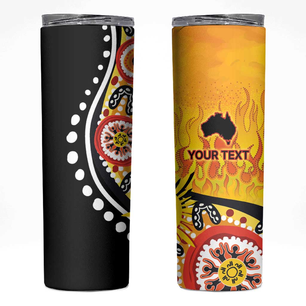 Australia Bushfire Aboriginal Personalised Skinny Tumbler Bush Fire Dreaming - Aussie Hoodie
