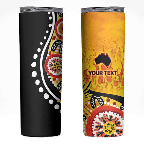 Australia Bushfire Aboriginal Personalised Skinny Tumbler Bush Fire Dreaming - Aussie Hoodie