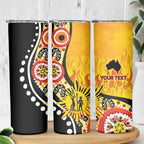 Australia Bushfire Aboriginal Personalised Skinny Tumbler Bush Fire Dreaming - Aussie Hoodie