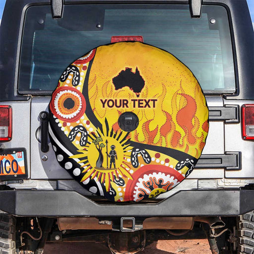 Australia Bushfire Aboriginal Personalised Spare Tire Cover Bush Fire Dreaming - Aussie Hoodie