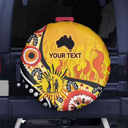 Australia Bushfire Aboriginal Personalised Spare Tire Cover Bush Fire Dreaming - Aussie Hoodie