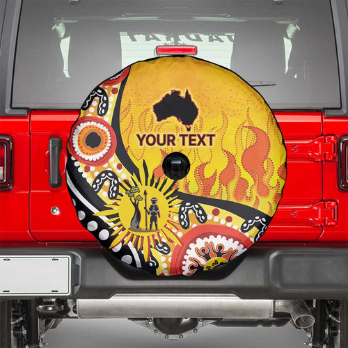 Australia Bushfire Aboriginal Personalised Spare Tire Cover Bush Fire Dreaming - Aussie Hoodie