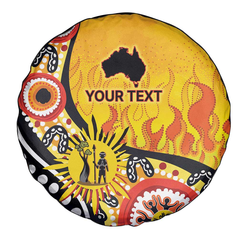 Australia Bushfire Aboriginal Personalised Spare Tire Cover Bush Fire Dreaming - Aussie Hoodie